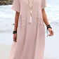 Beiges Maxikleid mit Taschen - Mia