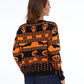 Orange-schwarzer Halloween-Pullover – Lisa