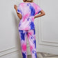 Ibo | set bestehend aus hemd und hose im batikmuster in rosa und blau