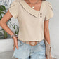 Beatrice Elegantes Asymmetrisches Knopfoberteil
