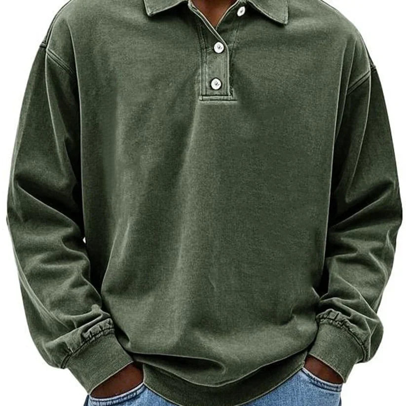 Lukas – polo shirt mit langen ärmeln und rippbündchen