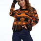 Orange-schwarzer Halloween-Pullover – Lisa