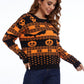 Orange-schwarzer Halloween-Pullover – Lisa