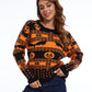 Orange-schwarzer Halloween-Pullover – Lisa