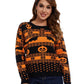 Orange-schwarzer Halloween-Pullover – Lisa