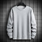 Johan – waffle-knit sweatshirt mit rundhalsausschnitt