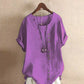 Kelly | unifarbenes kurzarm-bluse mit rundhalsausschnitt
