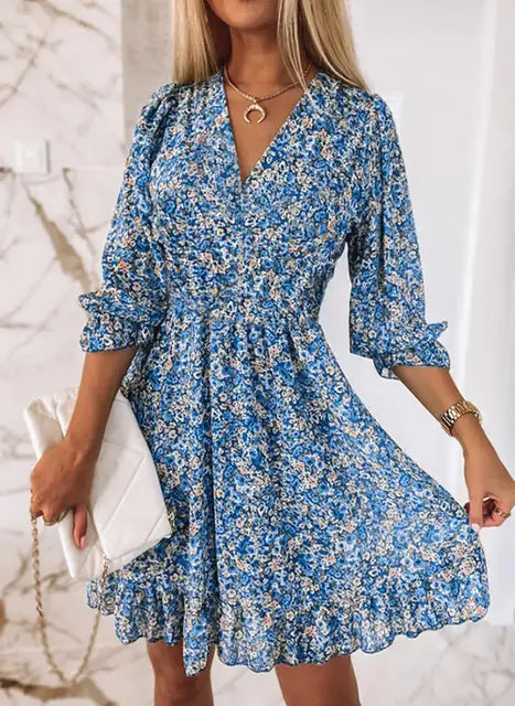 Mia - Pinkes Blumenkleid