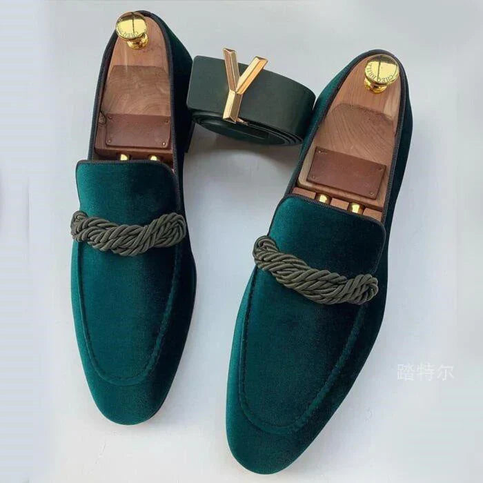 Jonas – cord loafers mit geflochtenem detail und elegantem schnitt