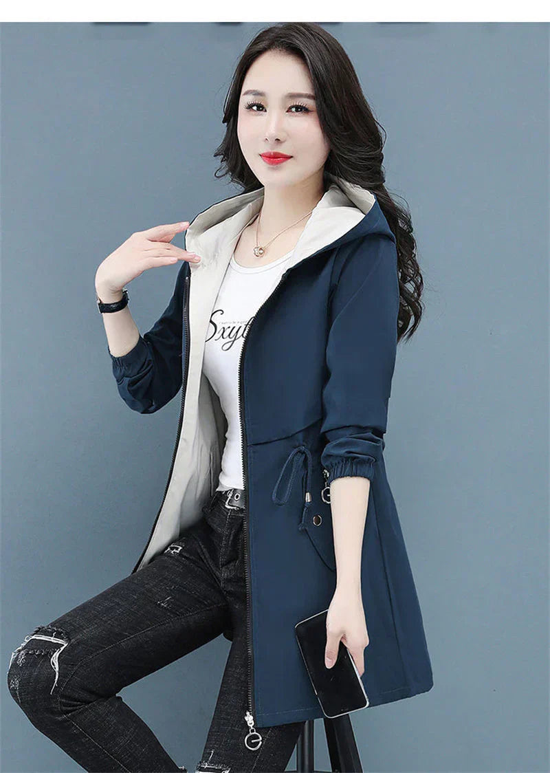 Wolf lange windbreaker-jacke