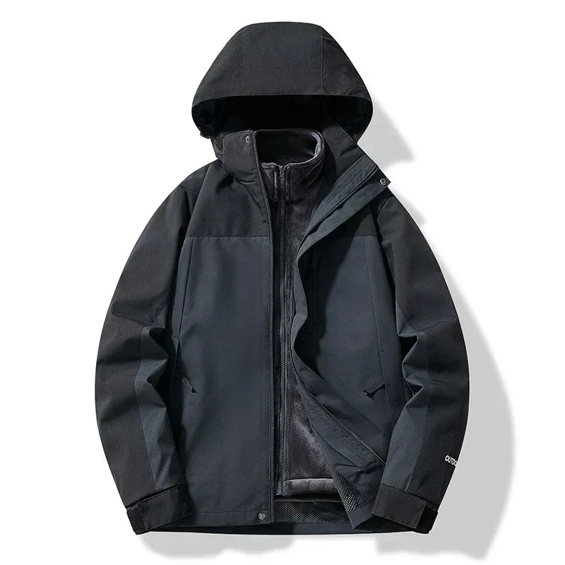 Outdoor skijacke für herren mit kapuze – wetterfest & funktional