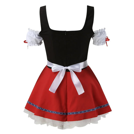 Bodhi | mini-dirndl kleid mit herzschnürung und kontrastschürze für frauen