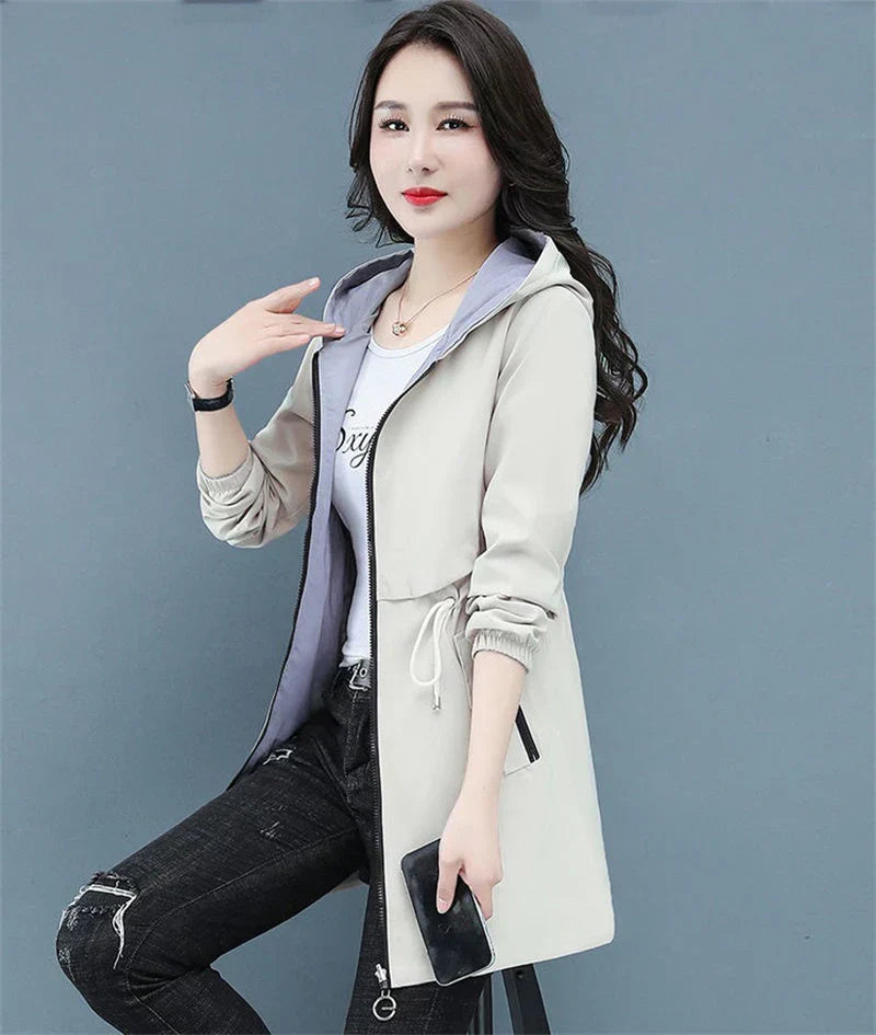 Wolf lange windbreaker-jacke