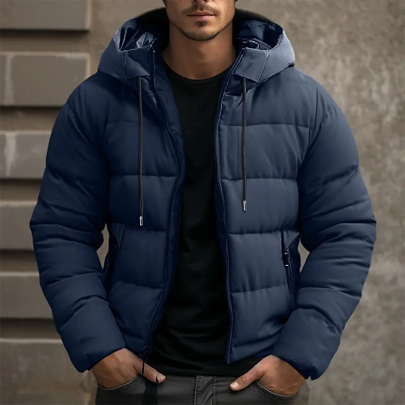 Herren winter-steppjacke mit kapuze – warm und bequem