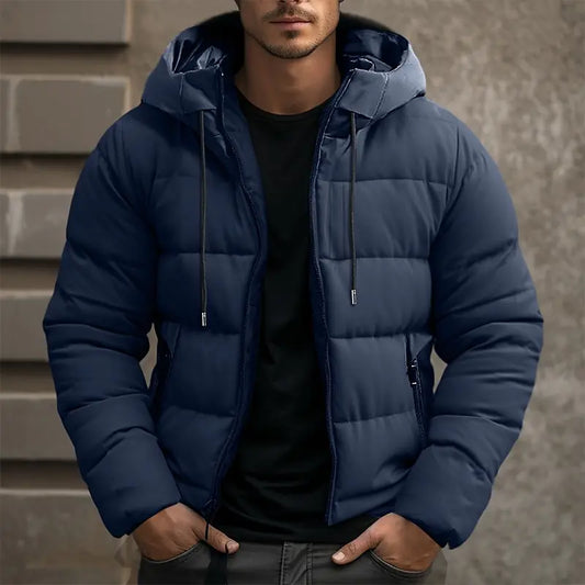 Herren winter-steppjacke mit kapuze – warm und bequem