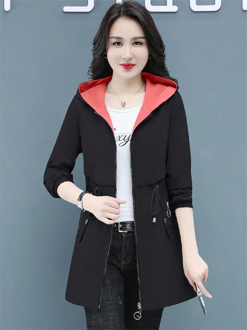 Wolf lange windbreaker-jacke