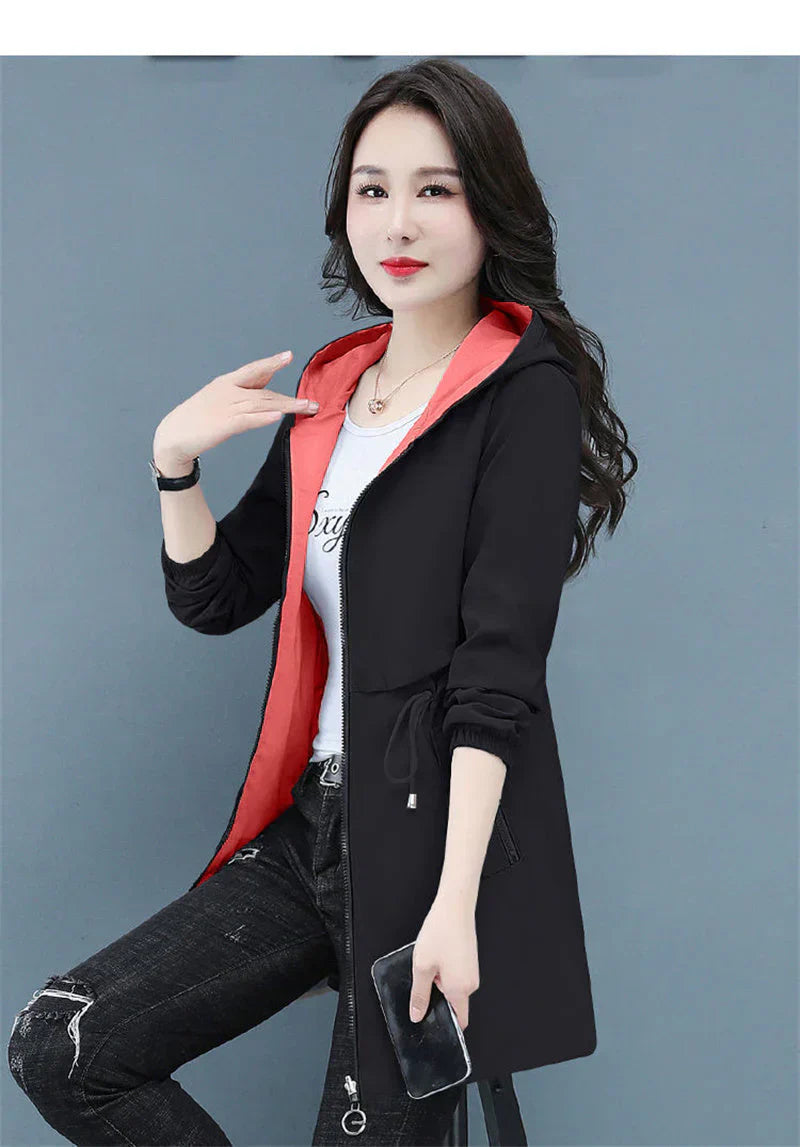 Wolf lange windbreaker-jacke