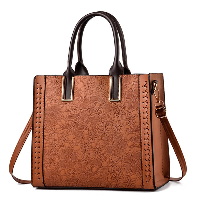 Sofia - Braun Geprägte Ledertasche