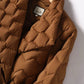 Elegante daunenjacke mit gürtel braun - Helena