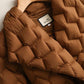 Elegante daunenjacke mit gürtel braun - Helena