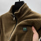 Premium alpaka-fleece-pullover mit halbem reißverschluss