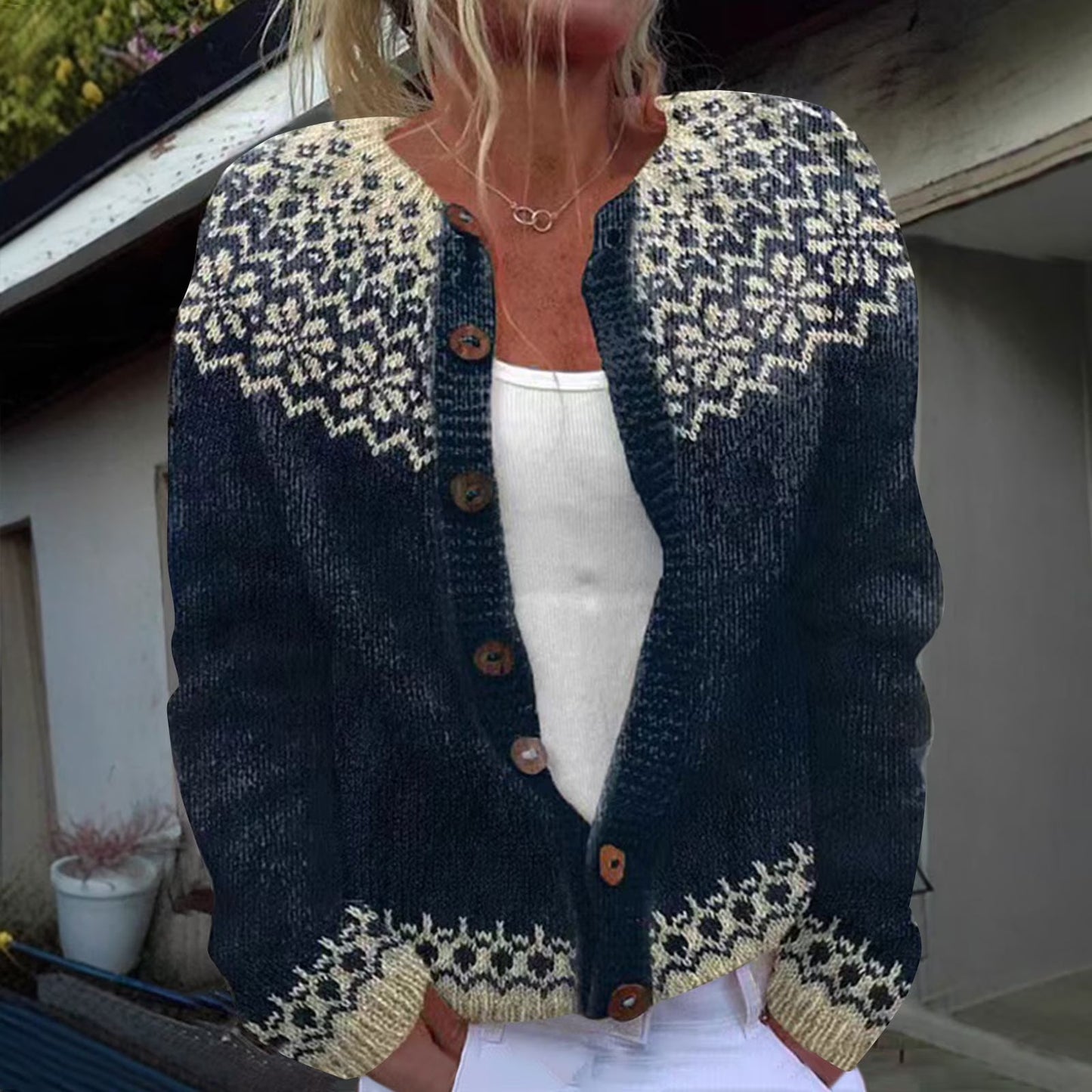 Lola – kuscheliger grobstrick-cardigan mit seitentaschen