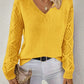Strickpullover V-Ausschnitt Dunkelgrün - Ella