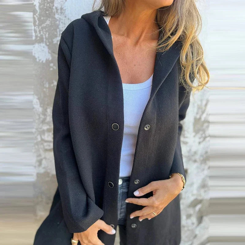 Graue Kapuzenjacke mit Taschen - Ella