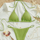 Zoey – blauer bikini mit hohem band und v-ausschnitt