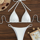 Zoey – blauer bikini mit hohem band und v-ausschnitt