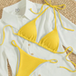 Zoey – blauer bikini mit hohem band und v-ausschnitt