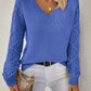 Strickpullover V-Ausschnitt Dunkelgrün - Ella