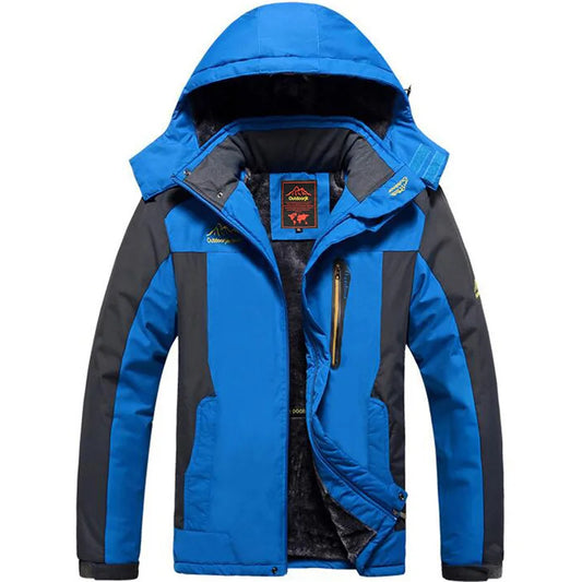 Wasserdichte Plüschjacke Blau - Theo