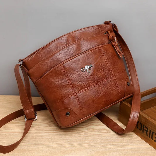 Amelia - cognacfarbene ledertasche