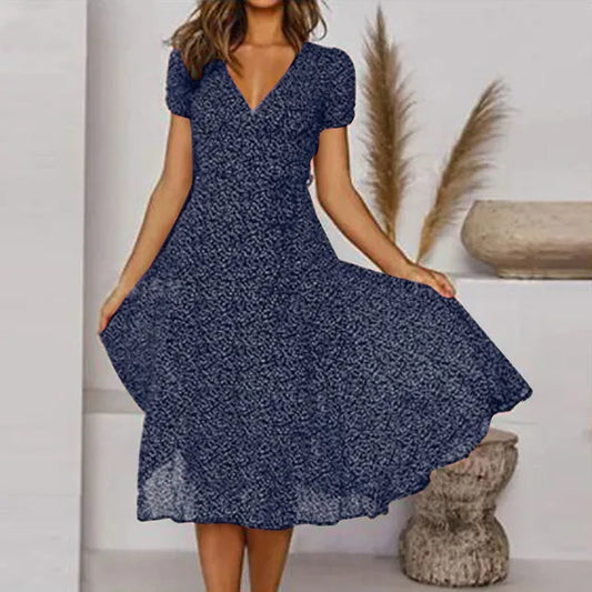 Ava - Marineblaues Damenkleid