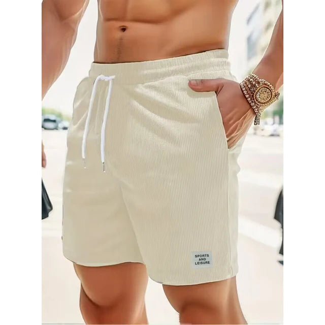 Leo - Schwarze Cord-Shorts mit Schnürung