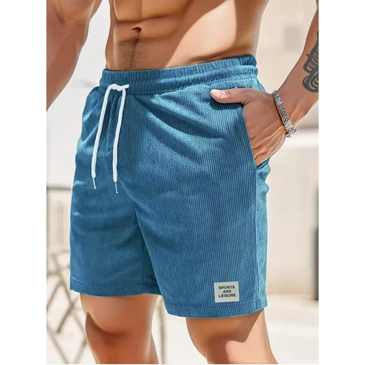 Leo - Schwarze Cord-Shorts mit Schnürung