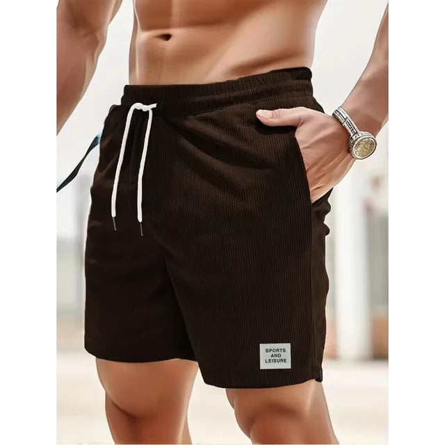 Leo - Schwarze Cord-Shorts mit Schnürung