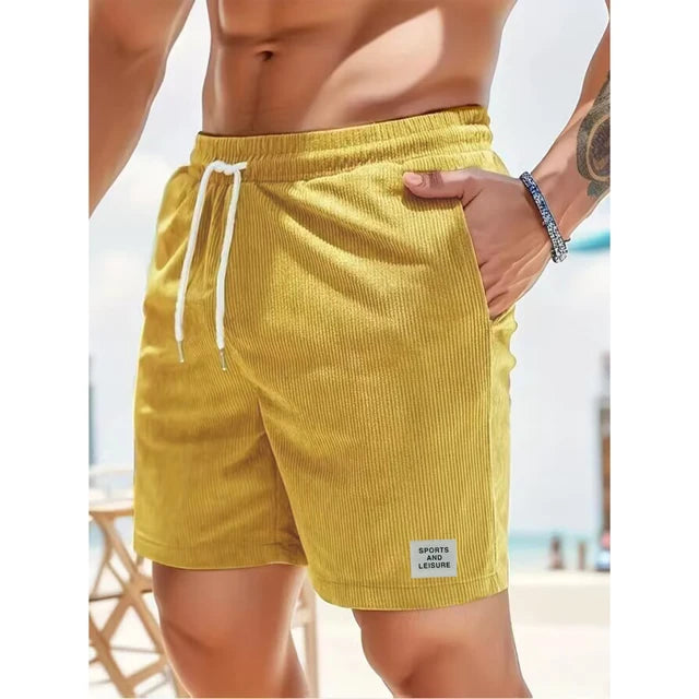 Leo - Schwarze Cord-Shorts mit Schnürung