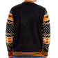 Schwarzer und oranger Halloween-Pullover mit leuchtendem Kürbis – LED Sweater Max