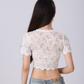 Mystique | dirndlbluse mit floraler spitze und rundhalsausschnitt für frauen