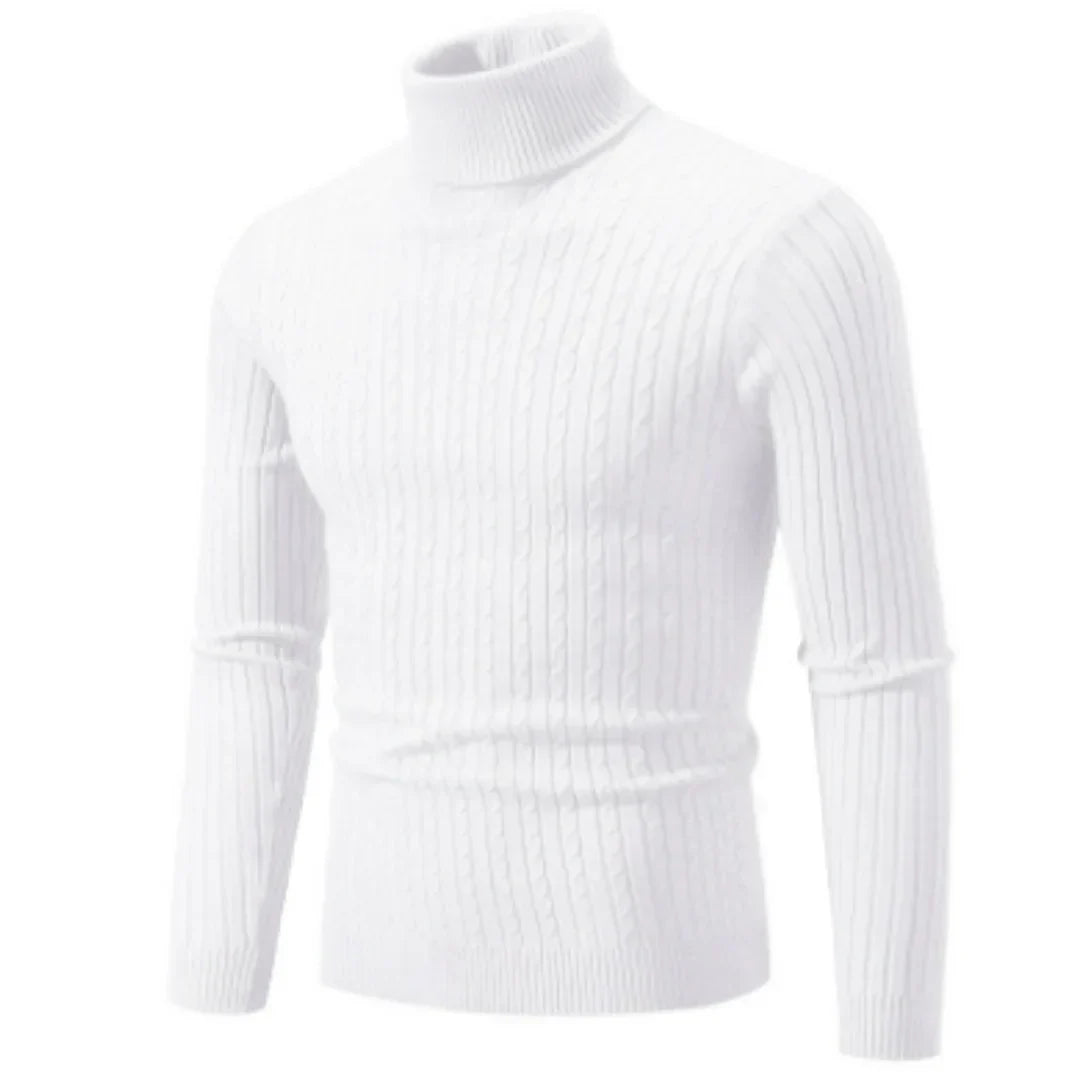 Stylischer rollkragen-strickpullover für herren – warmer winterstrick