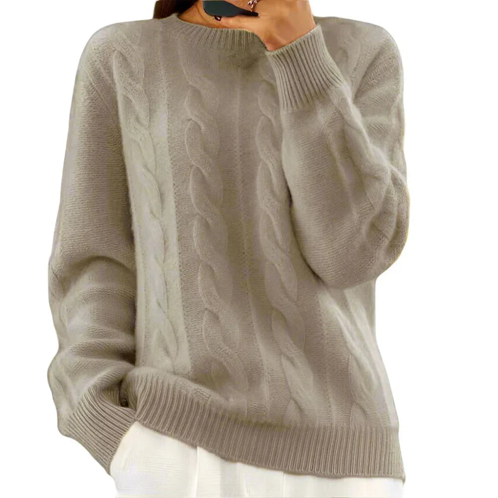 Oversize-zopfstrickpullover für damen
