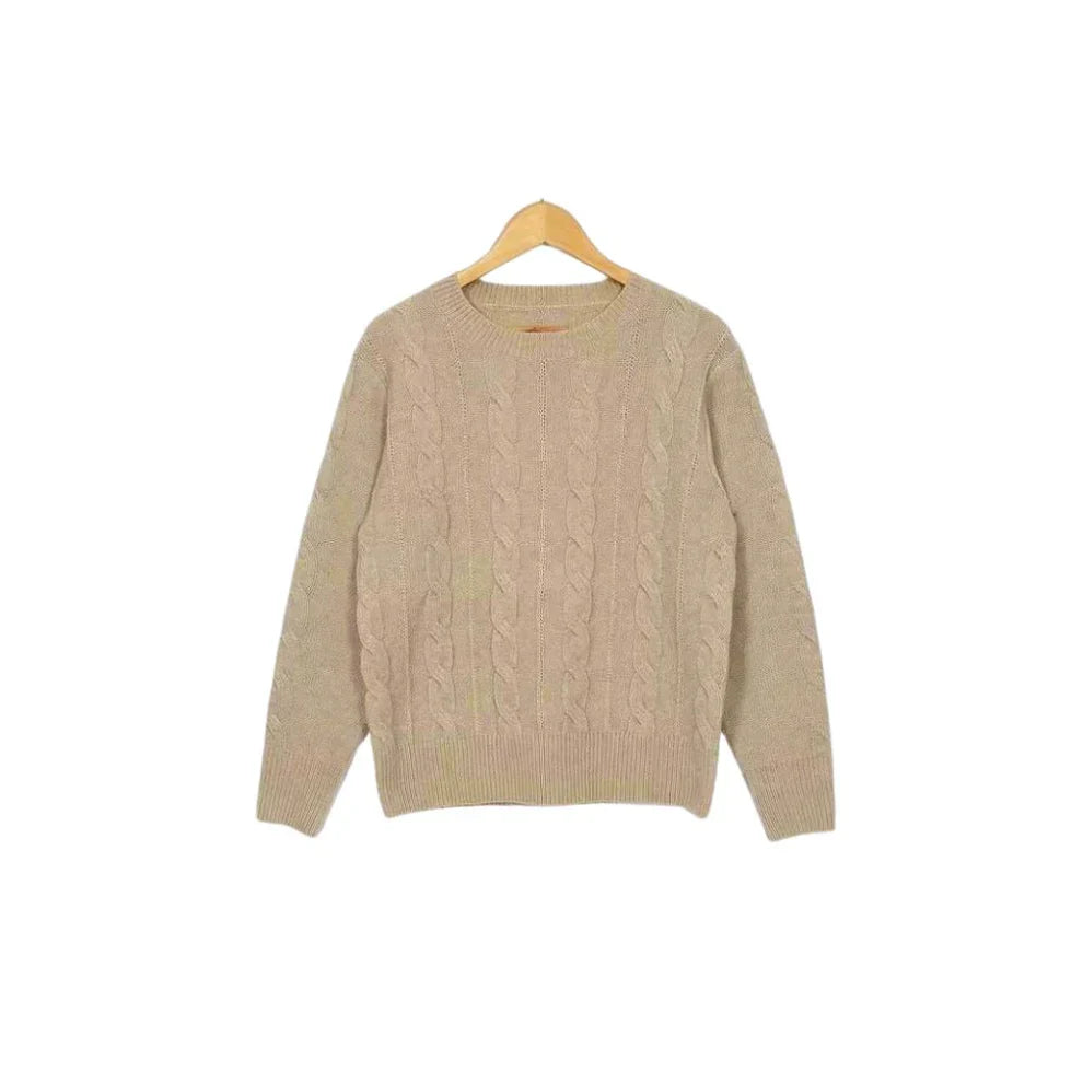 Oversize-zopfstrickpullover für damen