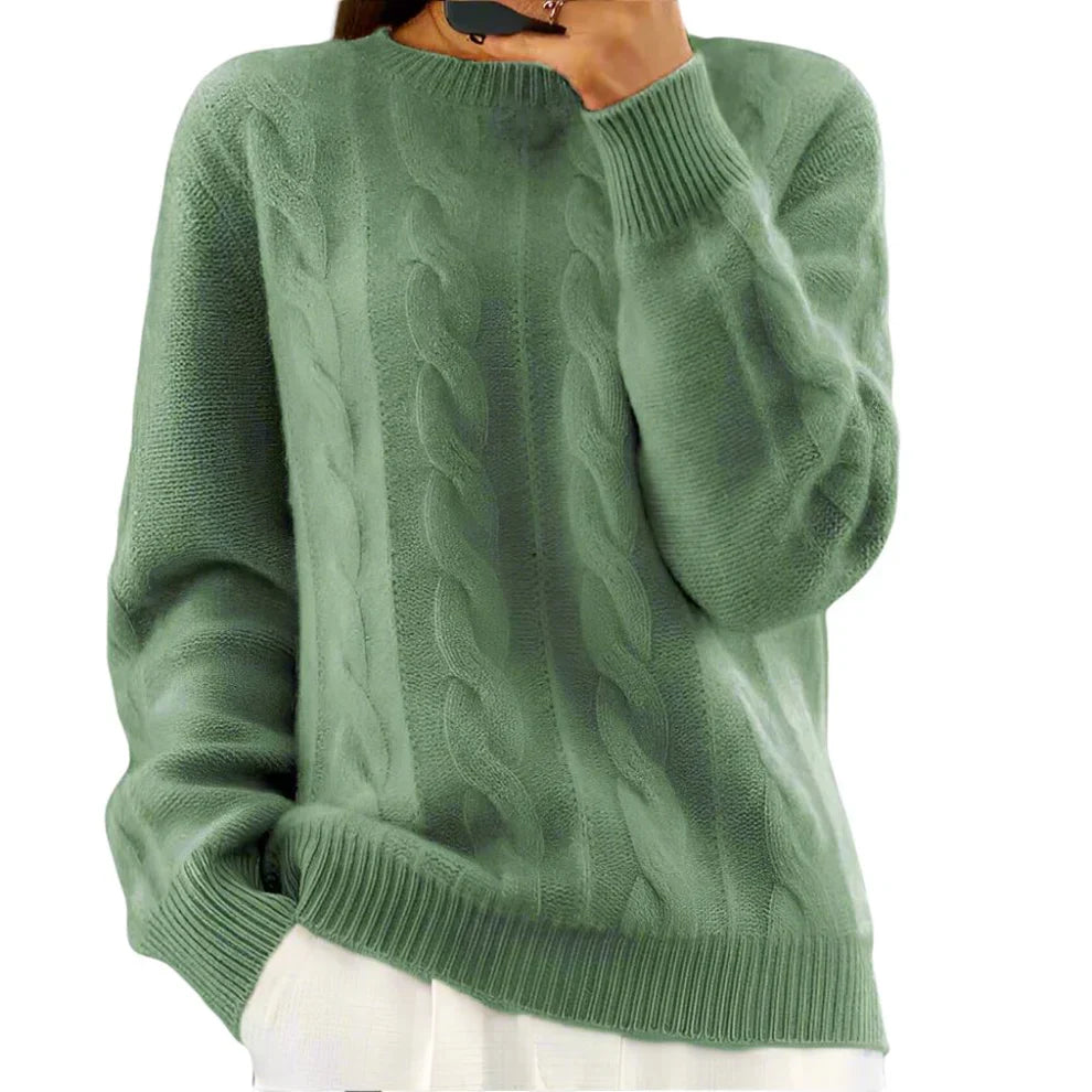 Oversize-zopfstrickpullover für damen