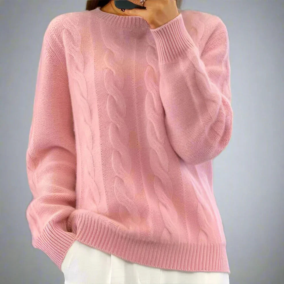 Oversize-zopfstrickpullover für damen