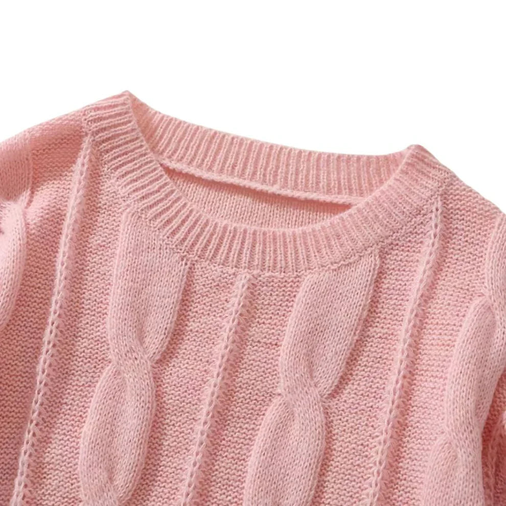 Oversize-zopfstrickpullover für damen