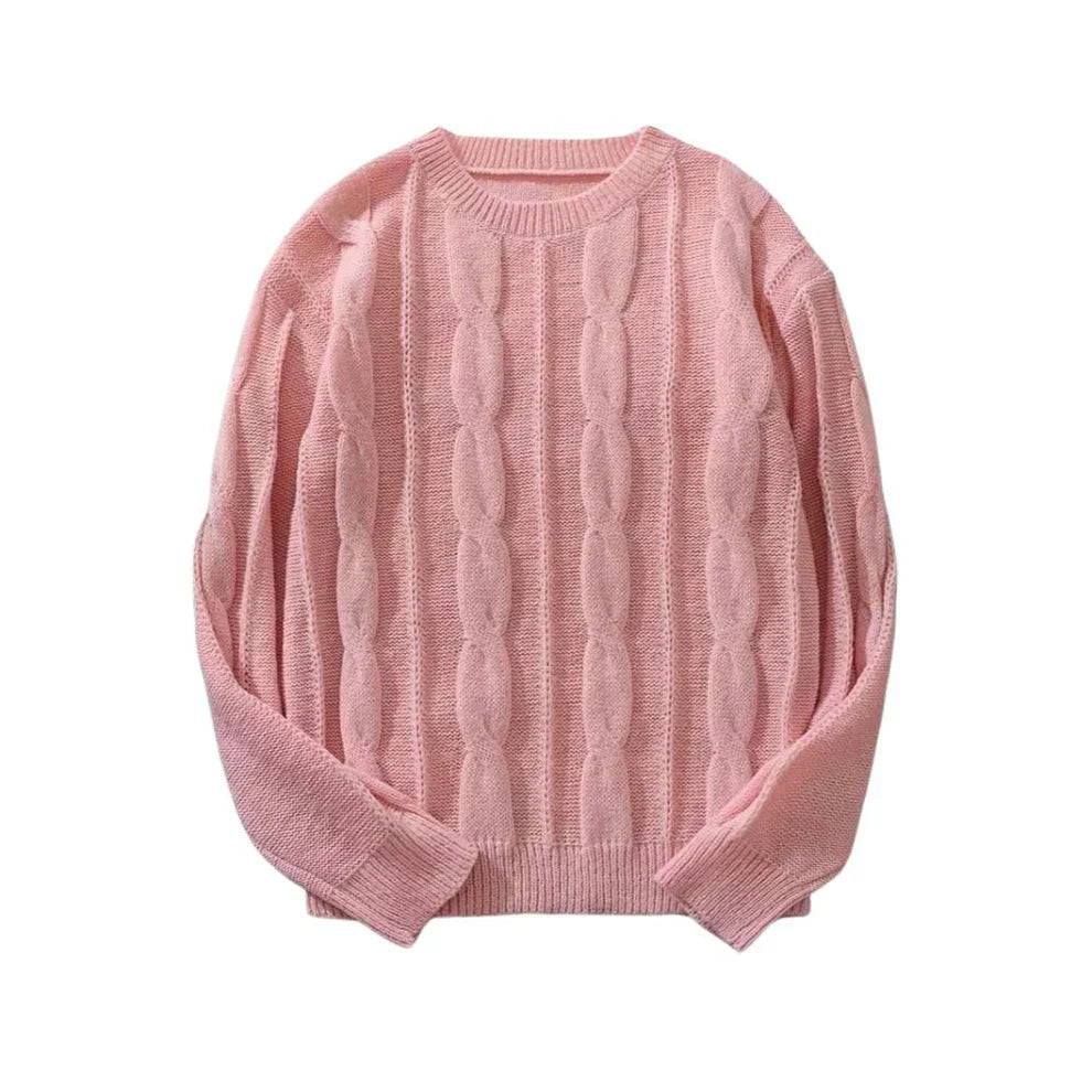 Oversize-zopfstrickpullover für damen