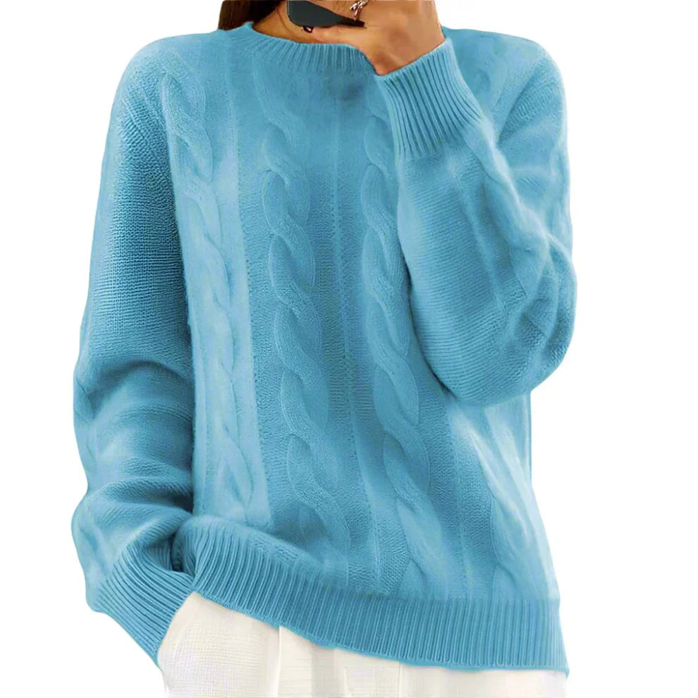 Oversize-zopfstrickpullover für damen