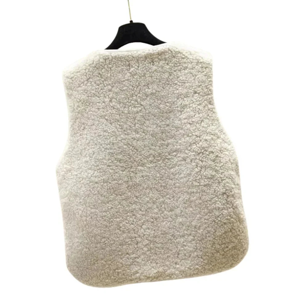 Oversized teddy-fleeceweste für damen